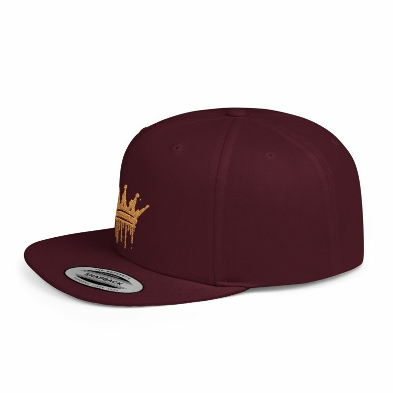 Golden Crown Flat Bill Snapback Hat - Trendy Streetwear Cap - Image 54