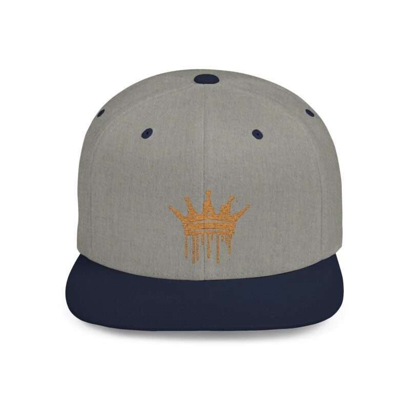 Golden Crown Flat Bill Snapback Hat - Trendy Streetwear Cap - Image 22