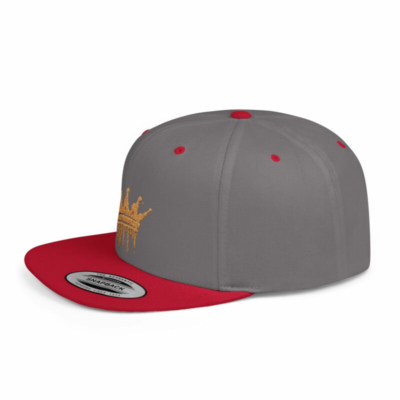 Golden Crown Flat Bill Snapback Hat - Trendy Streetwear Cap - Image 48