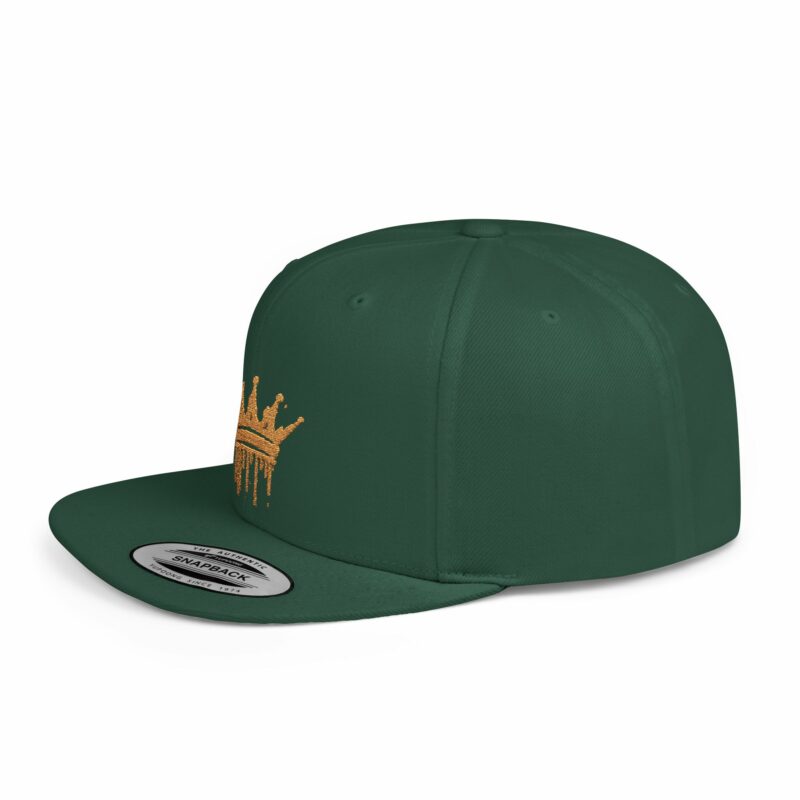 Golden Crown Flat Bill Snapback Hat - Trendy Streetwear Cap - Image 15