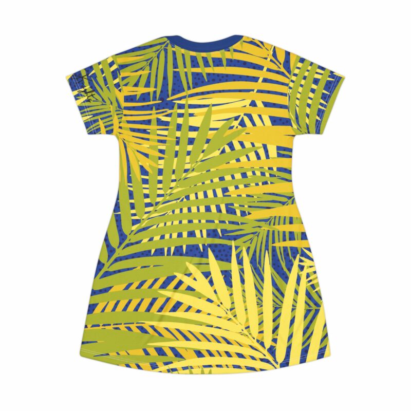Tropical Vibes T-Shirt Dress - Casual Summer Style with Palm Leaf Design - Image 2