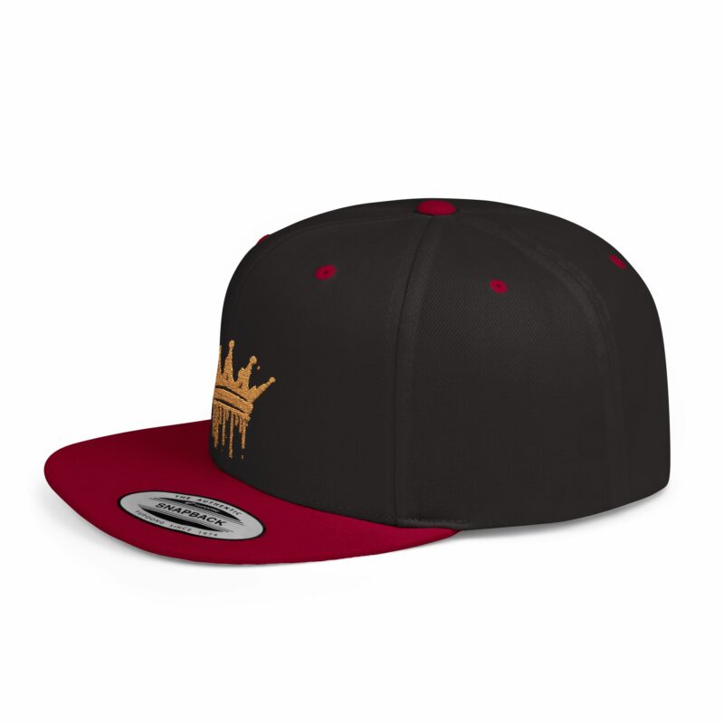 Golden Crown Flat Bill Snapback Hat - Trendy Streetwear Cap - Image 60