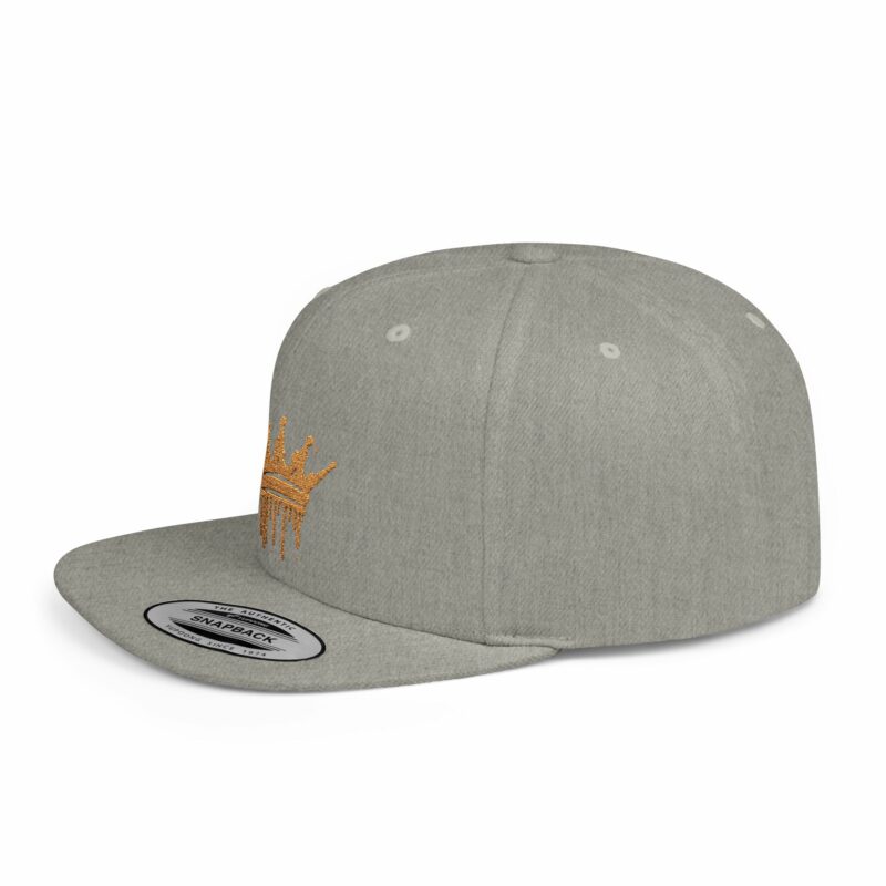 Golden Crown Flat Bill Snapback Hat - Trendy Streetwear Cap - Image 42