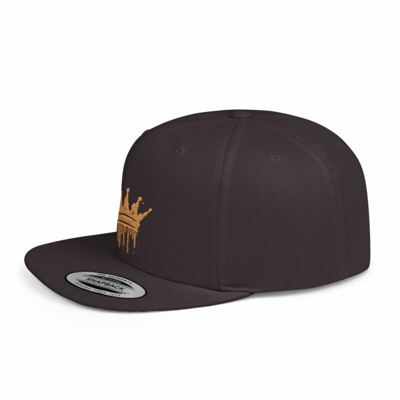 Golden Crown Flat Bill Snapback Hat - Trendy Streetwear Cap - Image 45