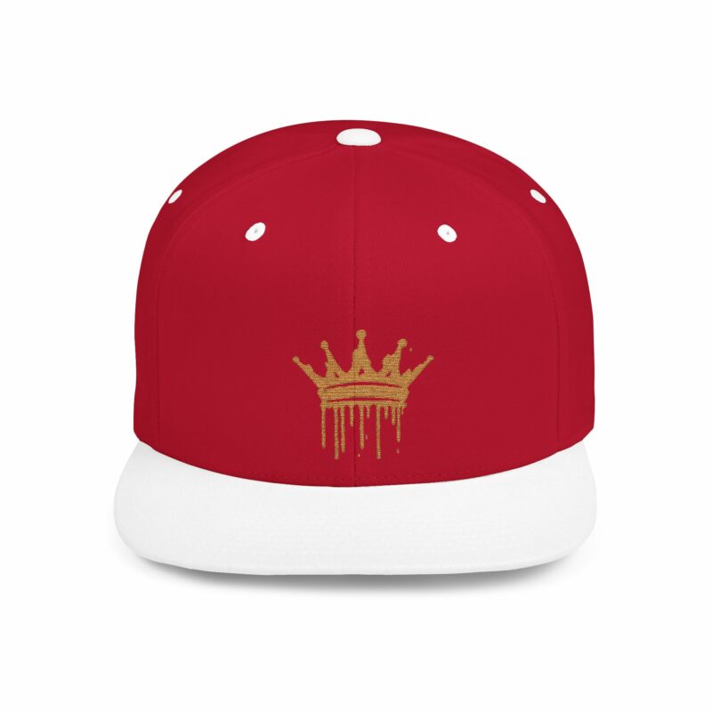 Golden Crown Flat Bill Snapback Hat - Trendy Streetwear Cap - Image 49