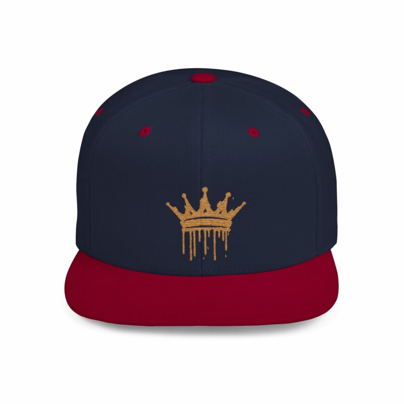 Golden Crown Flat Bill Snapback Hat - Trendy Streetwear Cap - Image 28