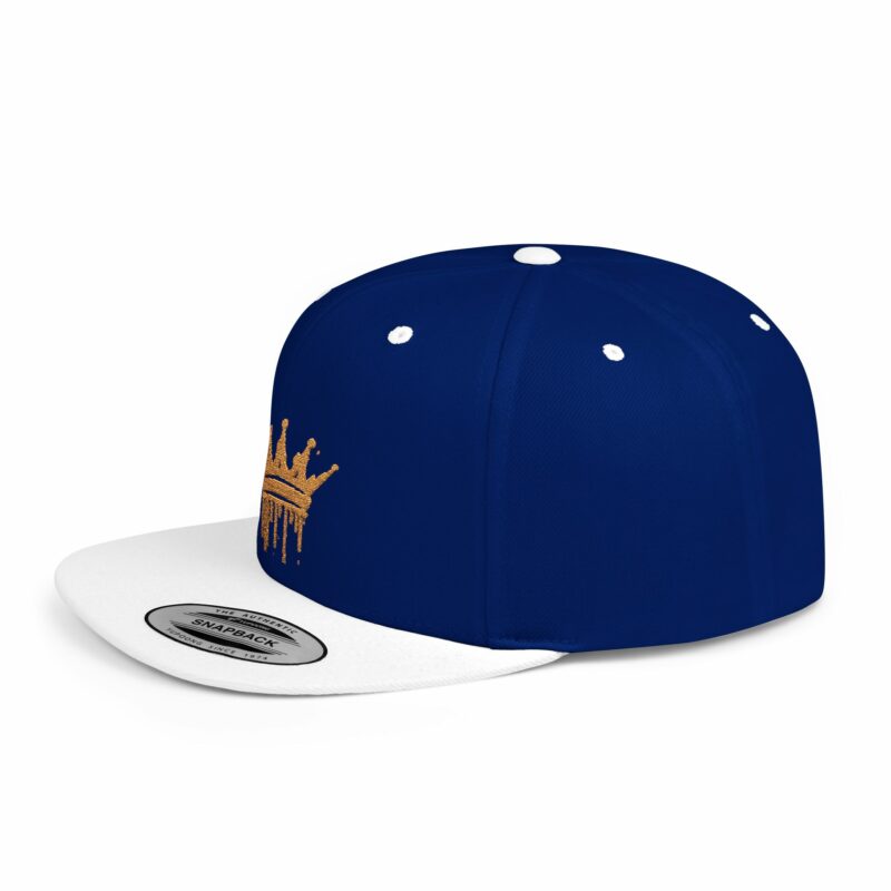 Golden Crown Flat Bill Snapback Hat - Trendy Streetwear Cap - Image 18