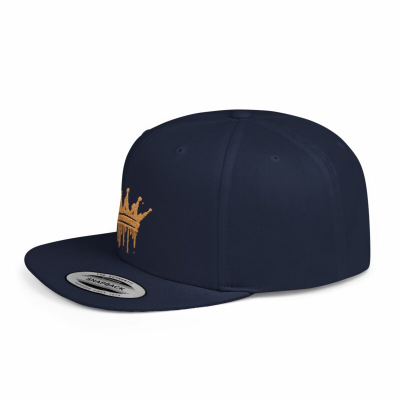 Golden Crown Flat Bill Snapback Hat - Trendy Streetwear Cap - Image 27