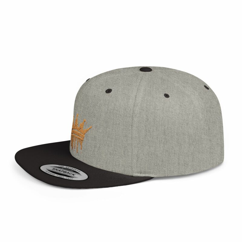 Golden Crown Flat Bill Snapback Hat - Trendy Streetwear Cap - Image 36