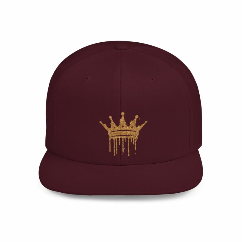 Golden Crown Flat Bill Snapback Hat - Trendy Streetwear Cap - Image 52