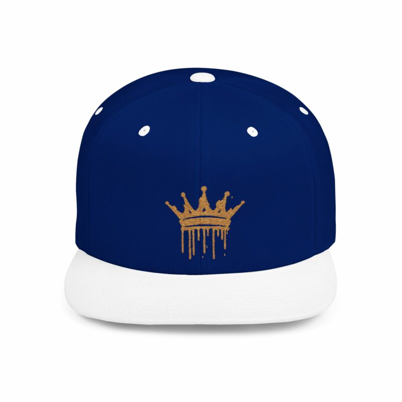 Golden Crown Flat Bill Snapback Hat - Trendy Streetwear Cap - Image 16