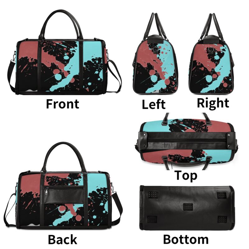 Personalized Leather Duffle Bag Foldable Travel Bag - Image 20