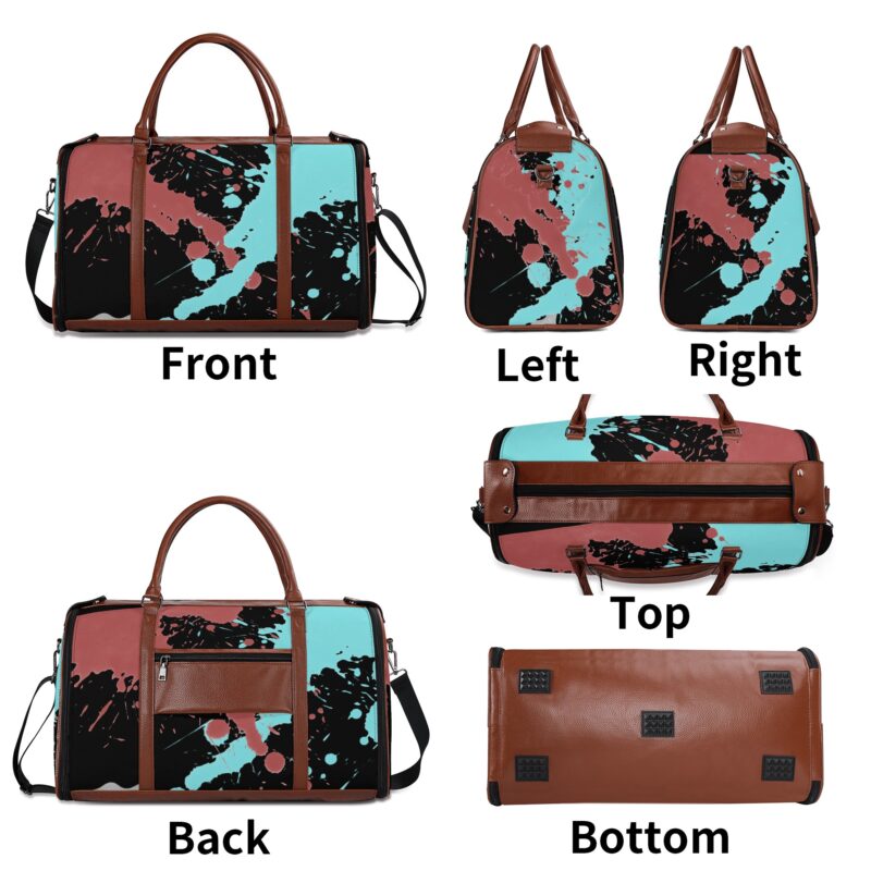 Personalized Leather Duffle Bag Foldable Travel Bag - Image 10