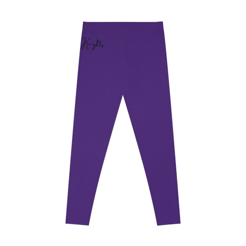 Custom Purple Stretchy Leggings - Knights & Angels Design