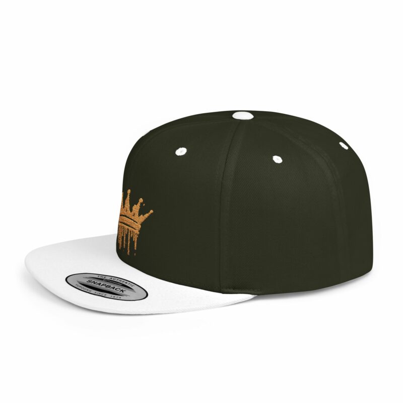 Golden Crown Flat Bill Snapback Hat - Trendy Streetwear Cap - Image 12