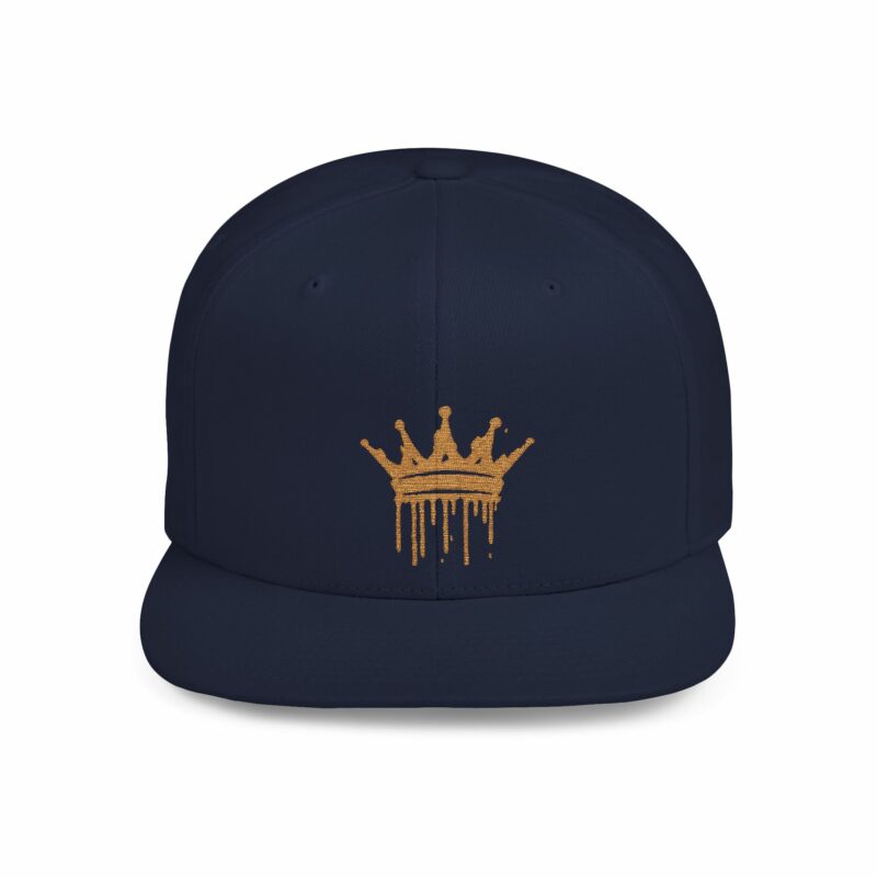 Golden Crown Flat Bill Snapback Hat - Trendy Streetwear Cap - Image 25