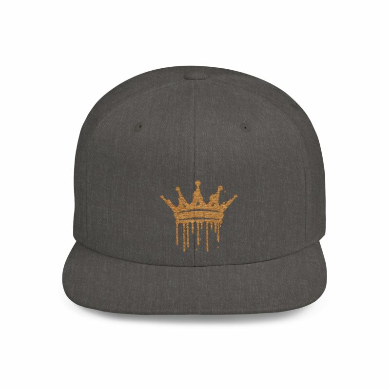 Golden Crown Flat Bill Snapback Hat - Trendy Streetwear Cap - Image 7