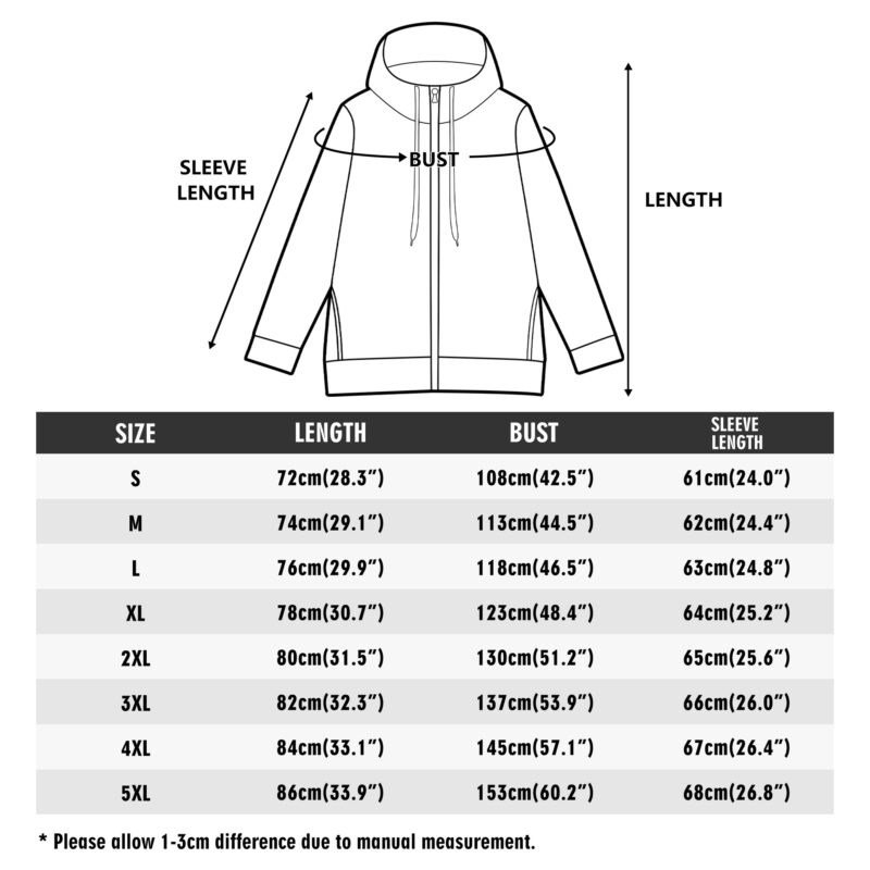Adult Full Zip Turtleneck Hoodie Streetwear - Image 6