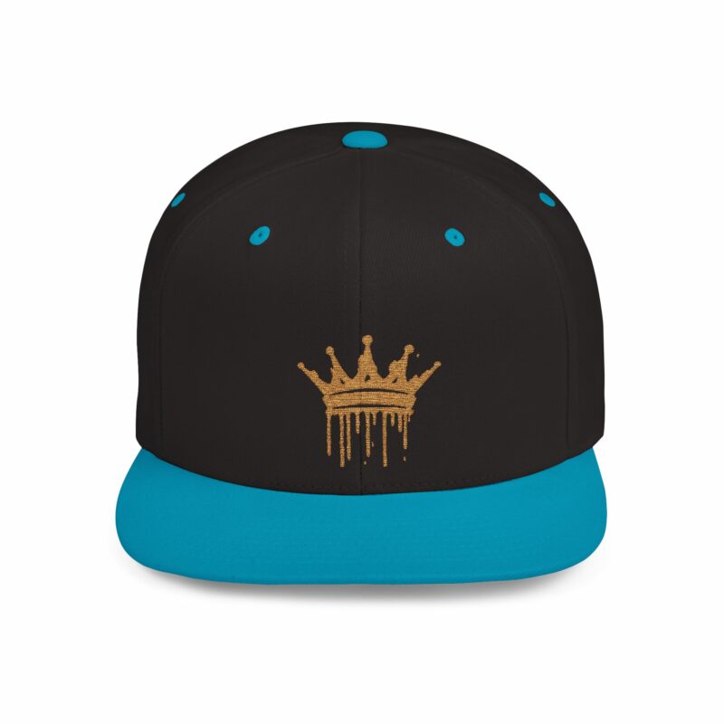 Golden Crown Flat Bill Snapback Hat - Trendy Streetwear Cap - Image 64