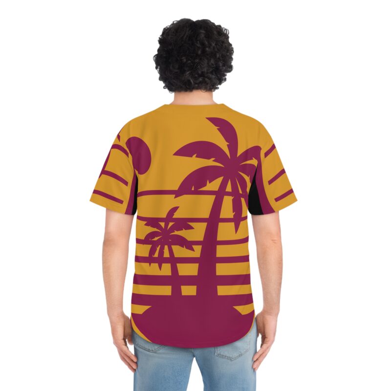 Retro Palm Tree Men's Baseball Jersey - August Nights - Image 4