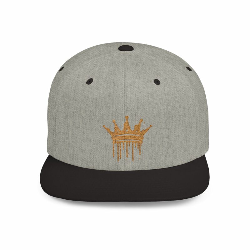 Golden Crown Flat Bill Snapback Hat - Trendy Streetwear Cap - Image 34