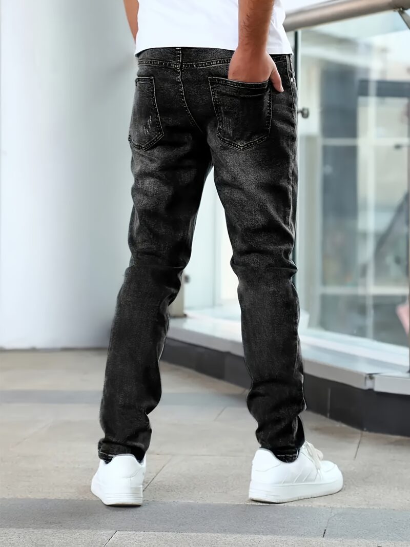 Men's Jeans, Elastic Simple Denim Pants, Multi-craft Slim Blue Men's Pants, Suitable for All Seasons - Image 6