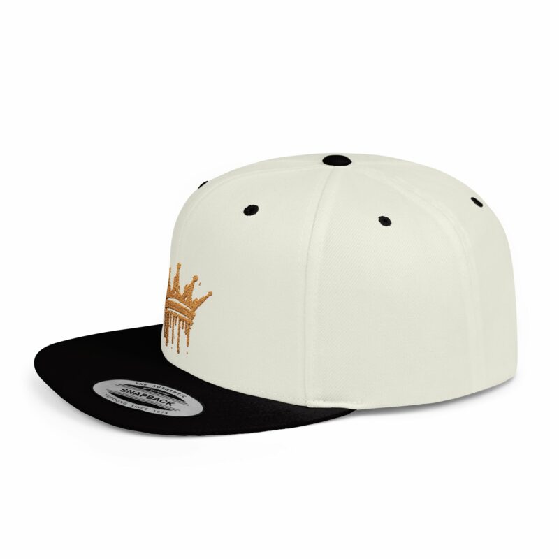 Golden Crown Flat Bill Snapback Hat - Trendy Streetwear Cap - Image 39