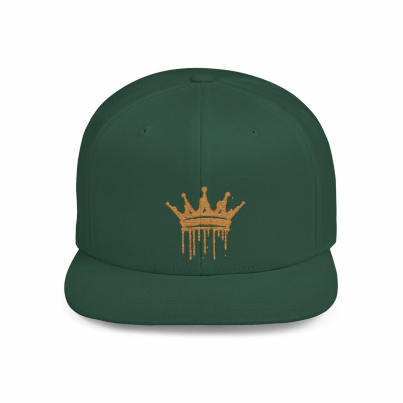 Golden Crown Flat Bill Snapback Hat - Trendy Streetwear Cap - Image 13