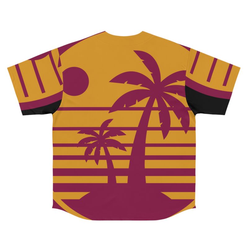 Retro Palm Tree Men's Baseball Jersey - August Nights - Image 2