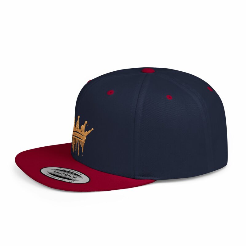 Golden Crown Flat Bill Snapback Hat - Trendy Streetwear Cap - Image 30