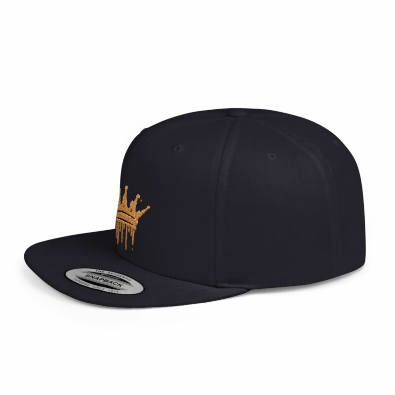 Golden Crown Flat Bill Snapback Hat - Trendy Streetwear Cap - Image 21