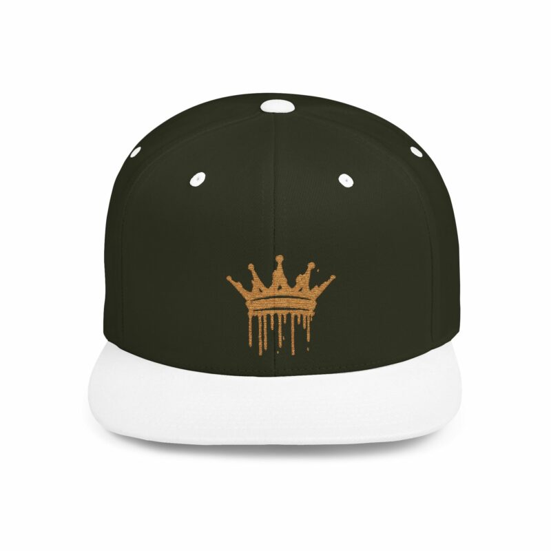 Golden Crown Flat Bill Snapback Hat - Trendy Streetwear Cap - Image 10