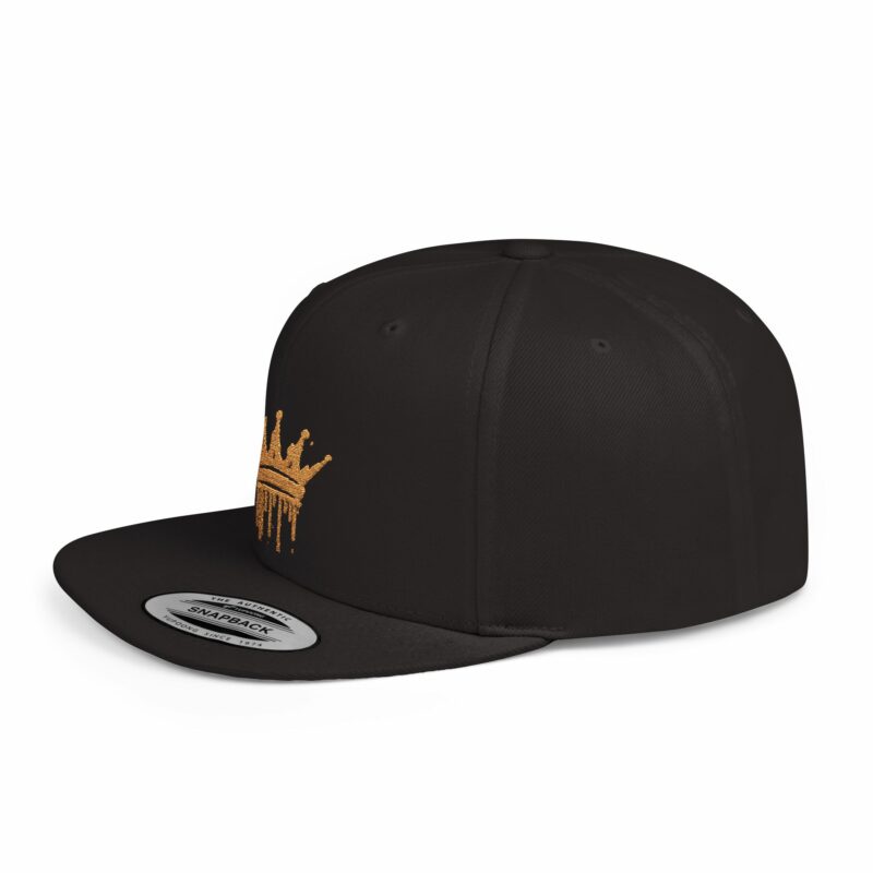 Golden Crown Flat Bill Snapback Hat - Trendy Streetwear Cap - Image 33