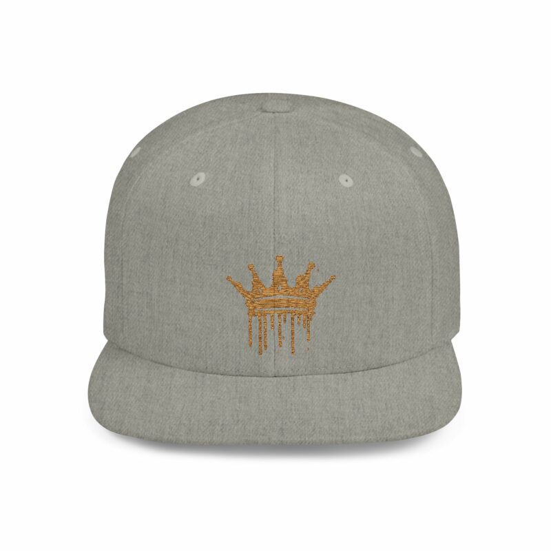 Golden Crown Flat Bill Snapback Hat - Trendy Streetwear Cap - Image 40