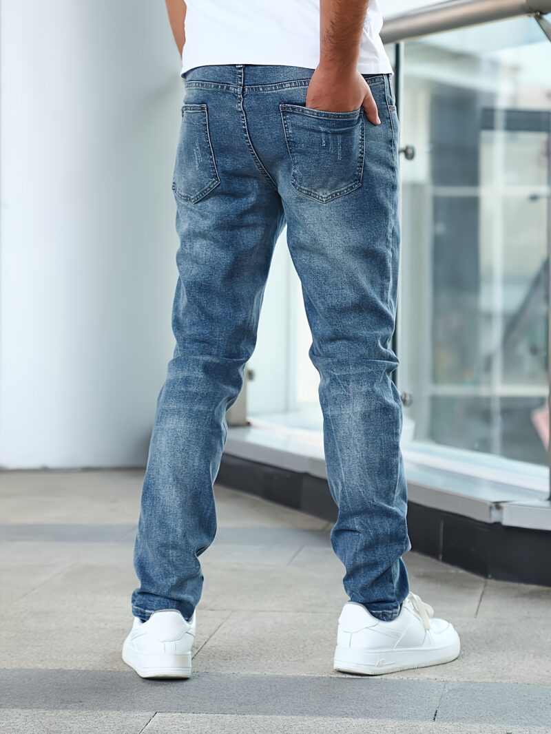 Men's Jeans, Elastic Simple Denim Pants, Multi-craft Slim Blue Men's Pants, Suitable for All Seasons - Image 8