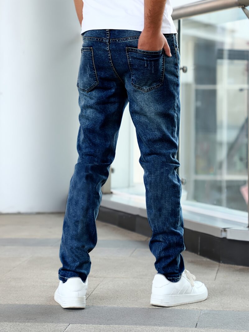 Men's Jeans, Elastic Simple Denim Pants, Multi-craft Slim Blue Men's Pants, Suitable for All Seasons - Image 10